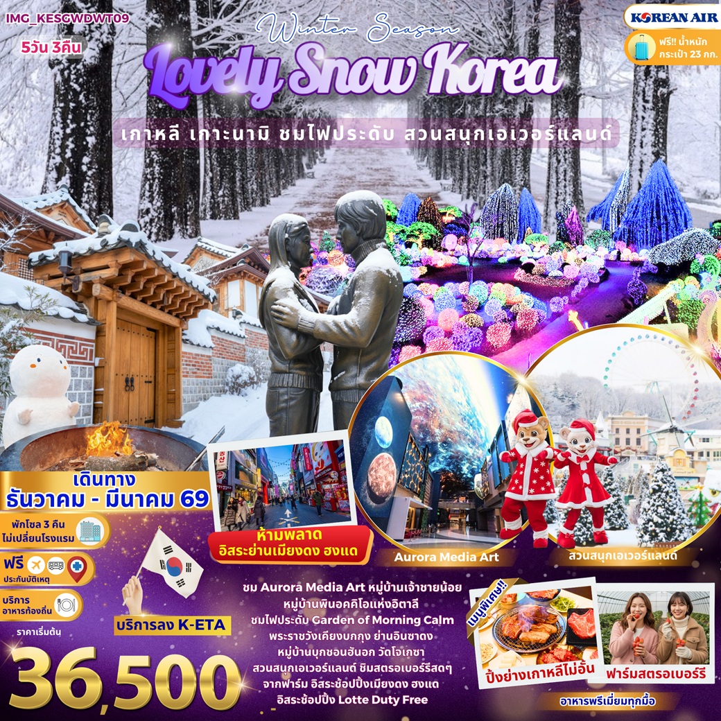 Lovely-Snow-Korea-เกาหลี-เกาะนามิ-ชมไฟประดับ-สวนสนุกเอเวอร์แลนด์-5วัน3คืน
