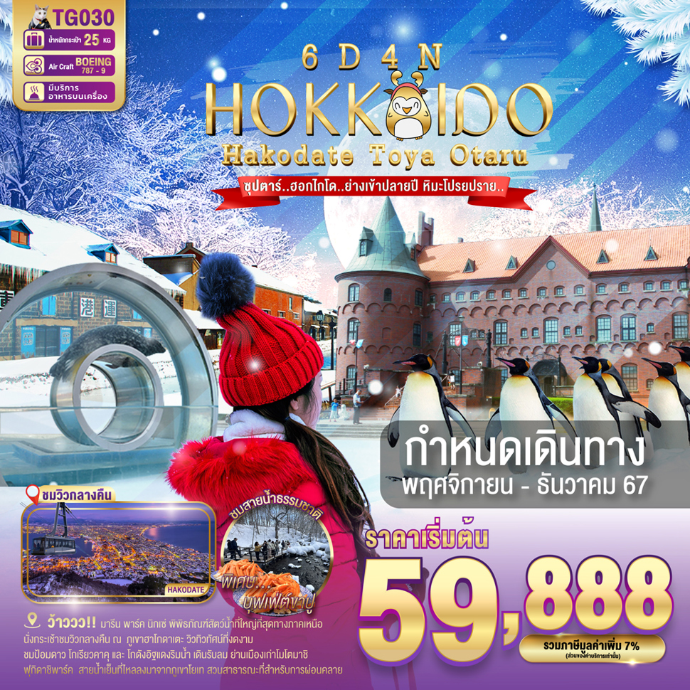 HOKKAIDO HAKODATE TOYA OTARU 6D 4N