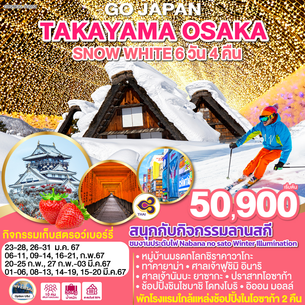 NAGOYA-TAKAYAMA-OSAKA-SNOW-WHITE-6D-4N-[TG]
