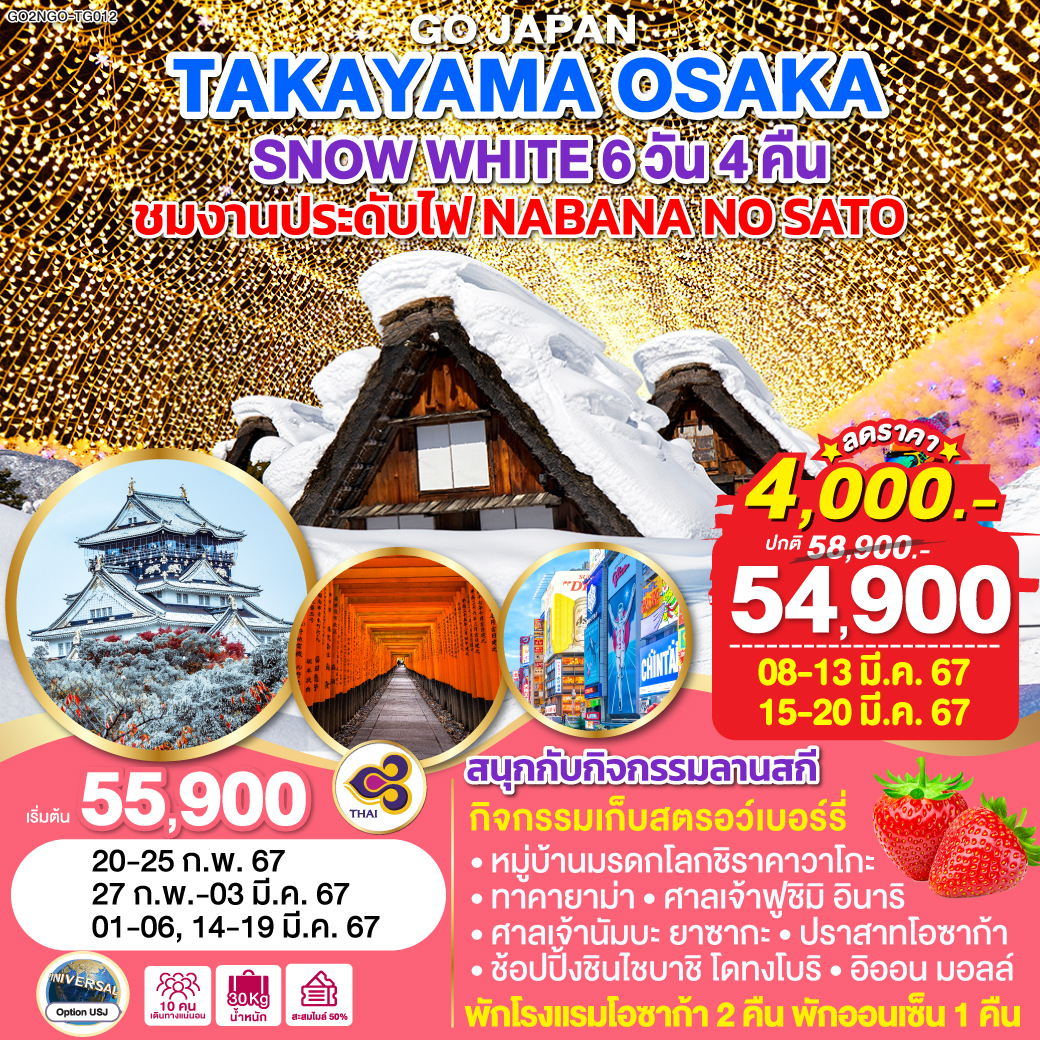 NAGOYA TAKAYAMA OSAKA SNOW WHITE 6D 4N [TG]