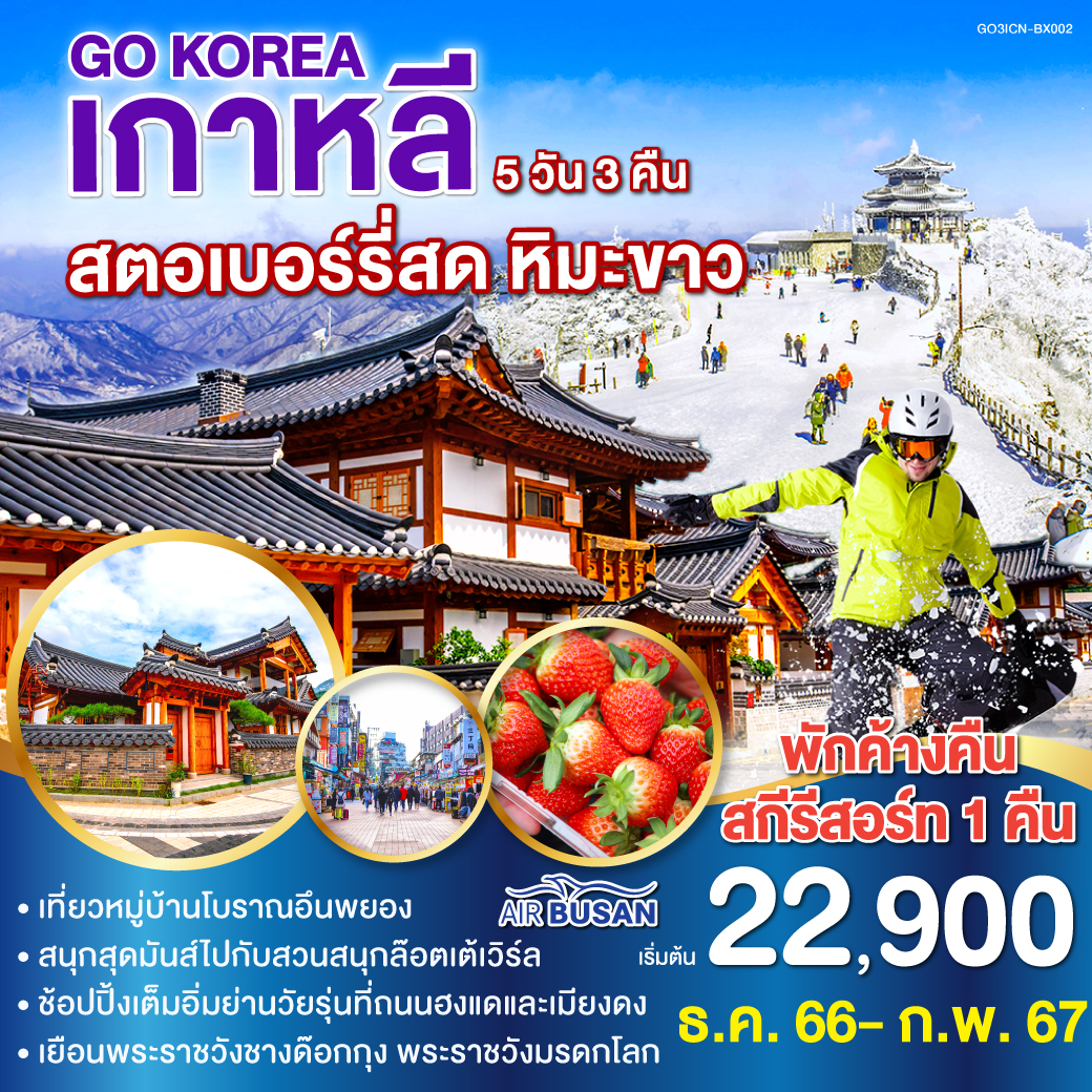 เกาหลี-สตอเบอร์รี่สด-หิมะขาว-5-วัน-3-คืน(BX)