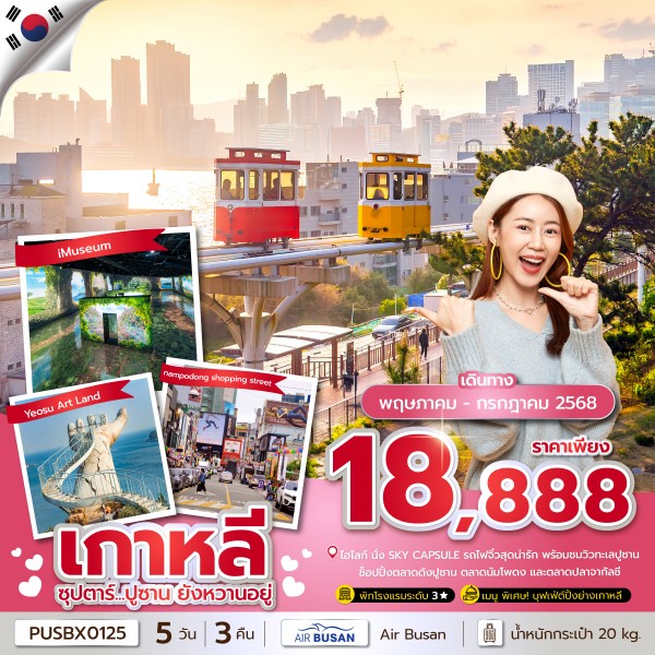 ซุปตาร์...ปูซาน-ยังหวานอยู่-5วัน-3คืน-(บินดึก-กลับเย็น)