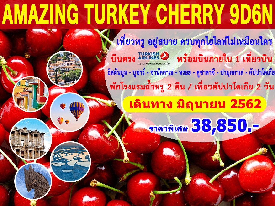ทัวร์ตุรกี AMAZING TURKEY CHERRY 9D6N (JUN19)(TK)(REVISED AG)