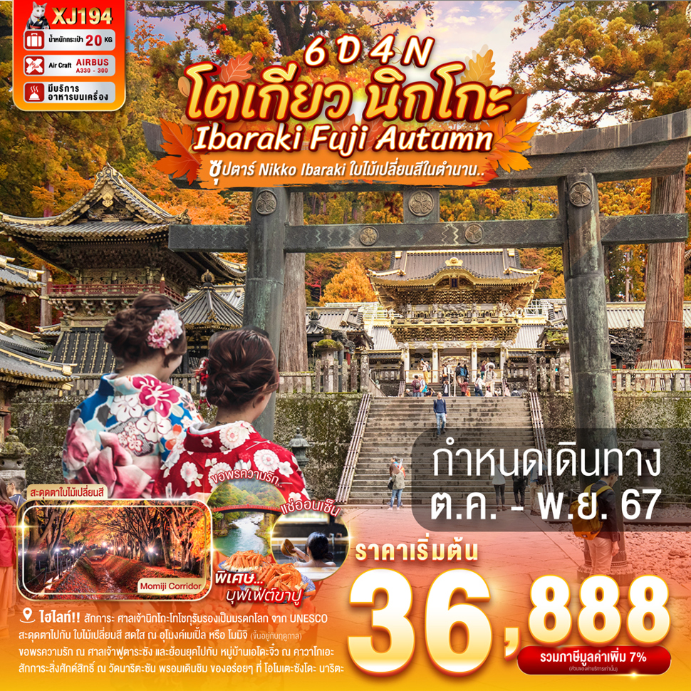 ซุปตาร์..NIKKO IBARAKI ใบไม้เปลี่ยนสีในตำนาน.. TOKYO IBARAKI NIKO FUJI AUTUMN 6D 4N