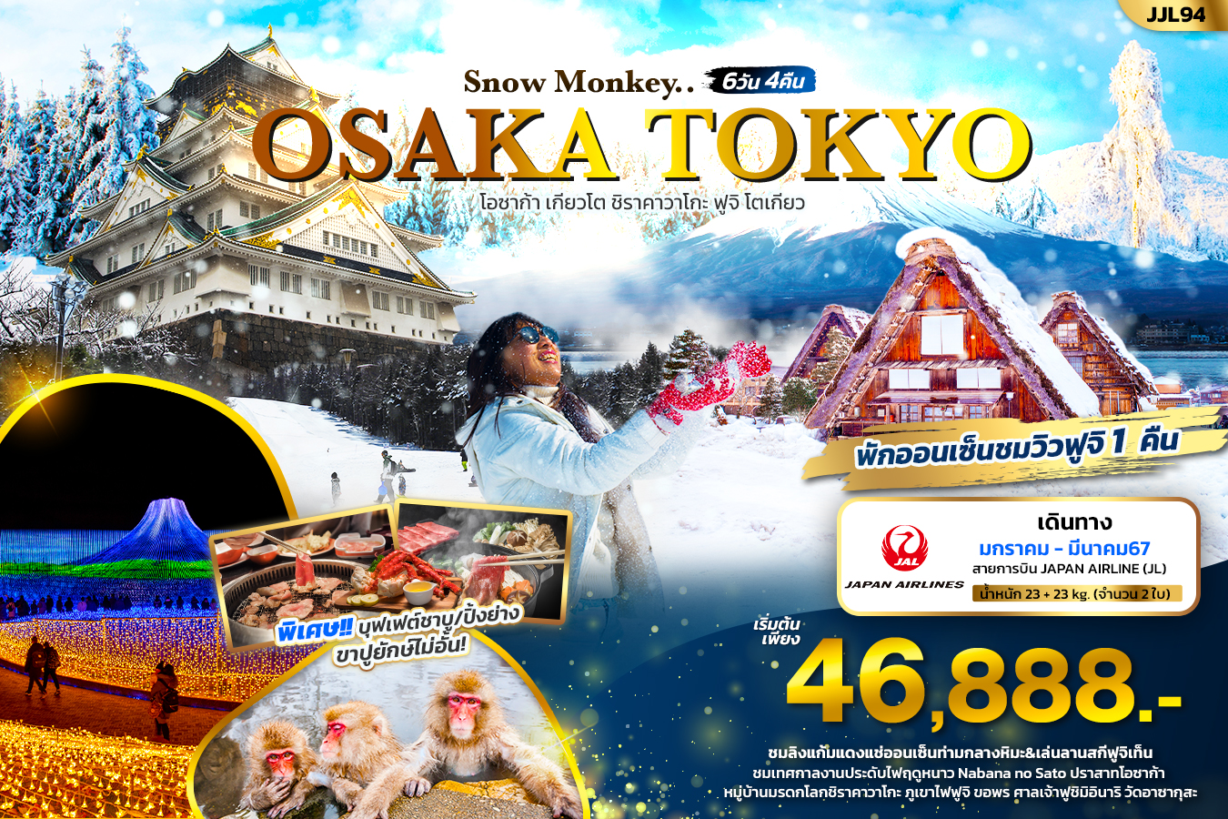 Snow-Monkey-OSAKA-TOKYO-6วัน4คืน-โอซาก้า-เกียวโต-ชิราคาวาโกะ-ฟูจิ-โตเกียว