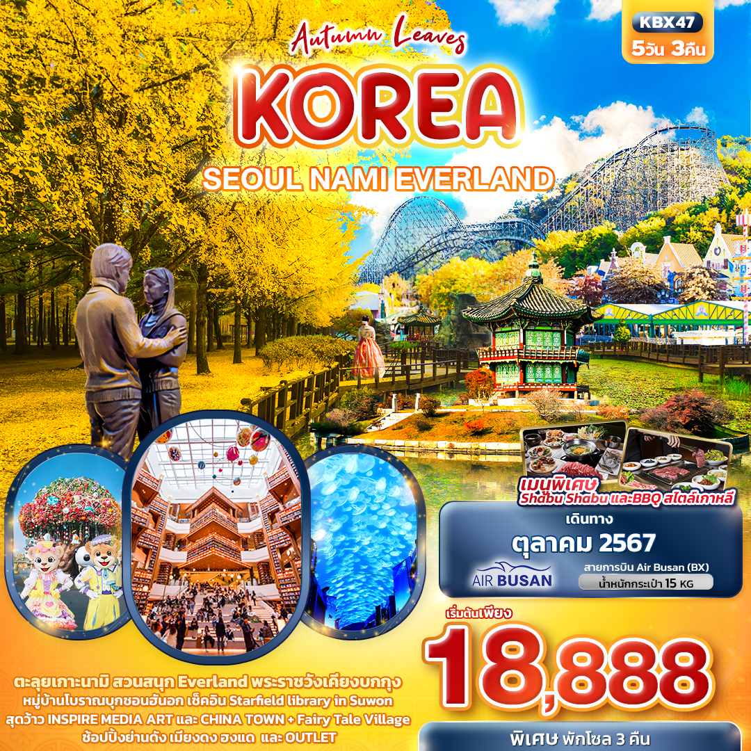 Autumn Leaves SEOUL NAMI EVERLAND 5วัน3คืน